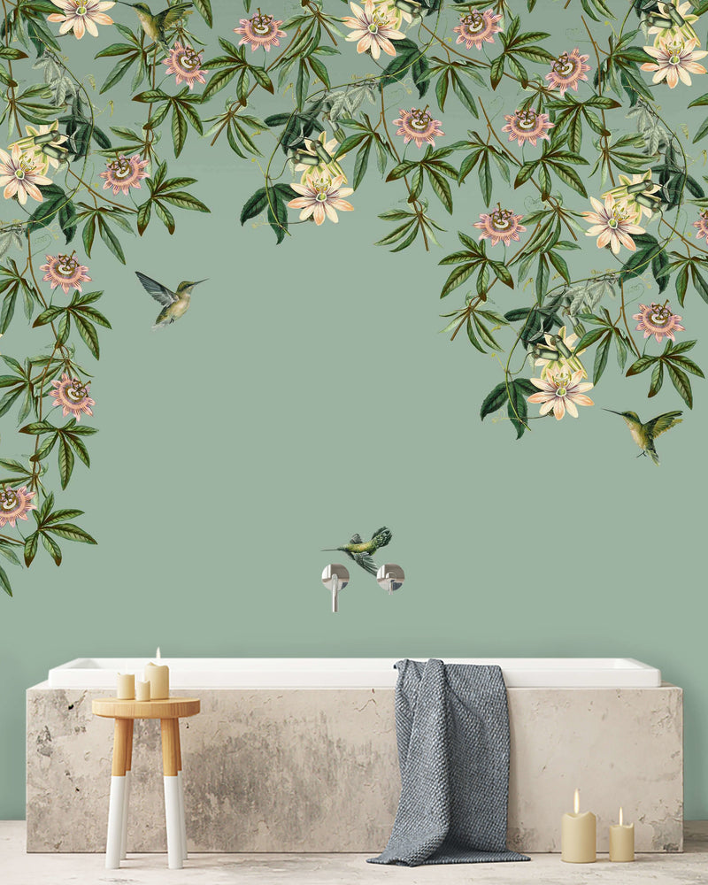 Creative Lab Amsterdam badkamer behang Passionate Colibri bathroom Wallpaper