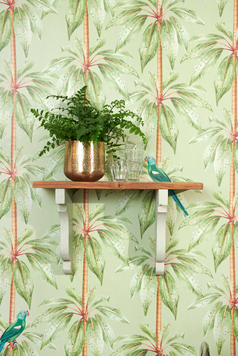 Creative Lab Amsterdam behang Canary Club Green Wallpaper detail