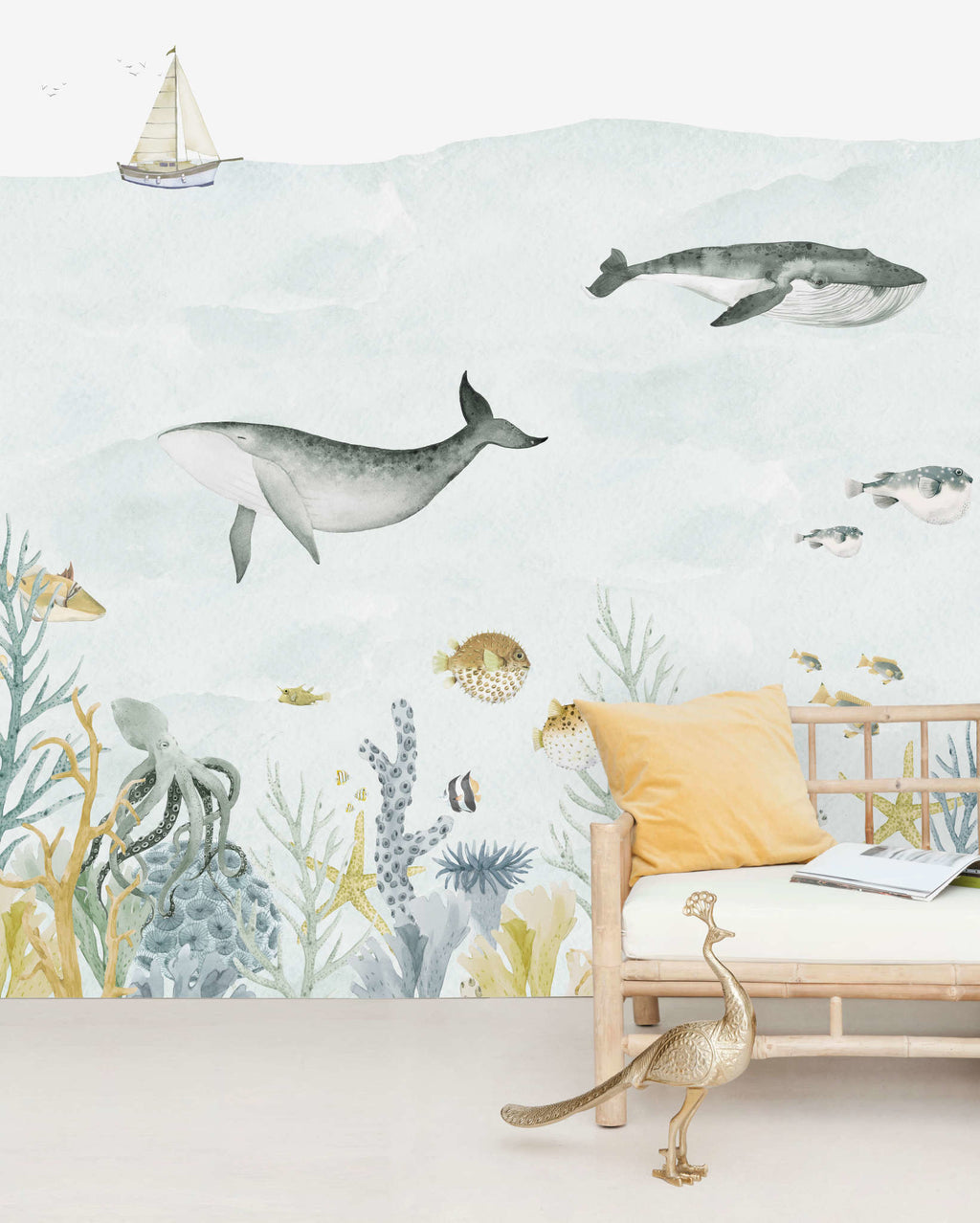 Creative Lab Amsterdam behang Sealife Blue wallpaper
