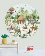 Creative Lab Amsterdam behang cirkel Magical village Wallpaper circle