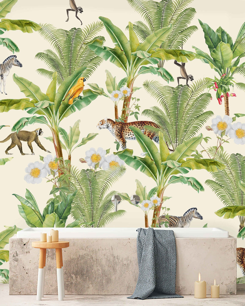 Creative Lab Amsterdam badkamer behang Chantal Bles - Flower Garden bathroom Wallpaper