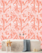 Creative Lab Amsterdam badkamer behang Banana Leaves Watercolour Bathroom Wallpaper Pink