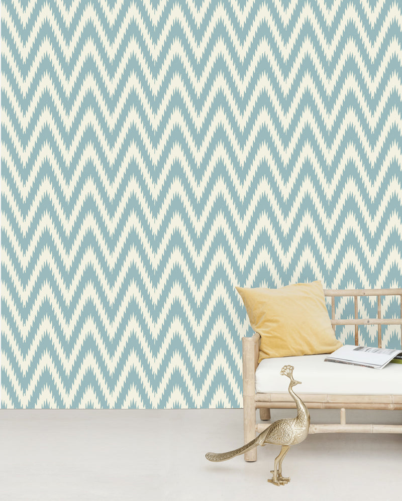 Creative Lab Amsterdam behang Ikat Blue Wallpaper 