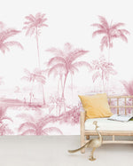 Creative Lab Amsterdam behang Exotic palms - Pink Wallpaper