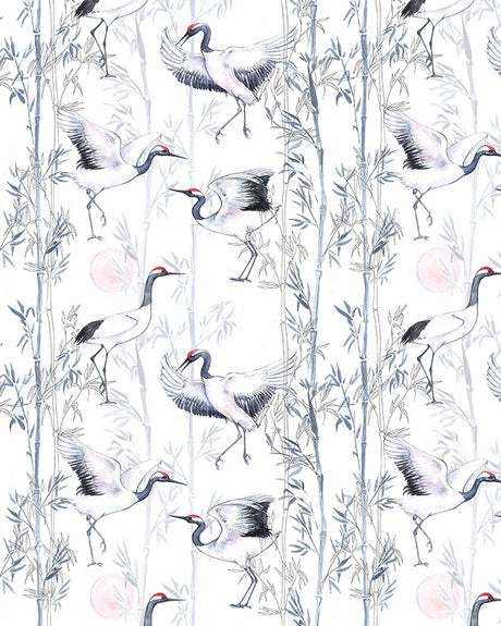 Creative Lab Amsterdam behang Crane White Wallpaper detail