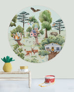 Creative Lab Amsterdam behang cirkel Treehouse in the Forest Wallpaper circle