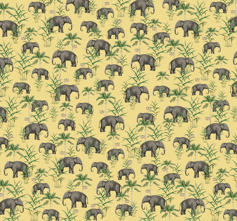 Creative Lab Amsterdam behang Oscar the Elephant Yellow Wallpaper