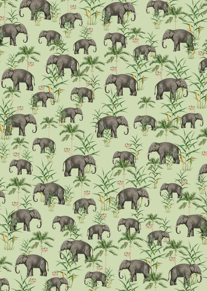 Creative Lab Amsterdam behang Oscar the Elephant Green Wallpaper