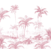 Creative Lab Amsterdam behang Exotic palms - Pink Wallpaper