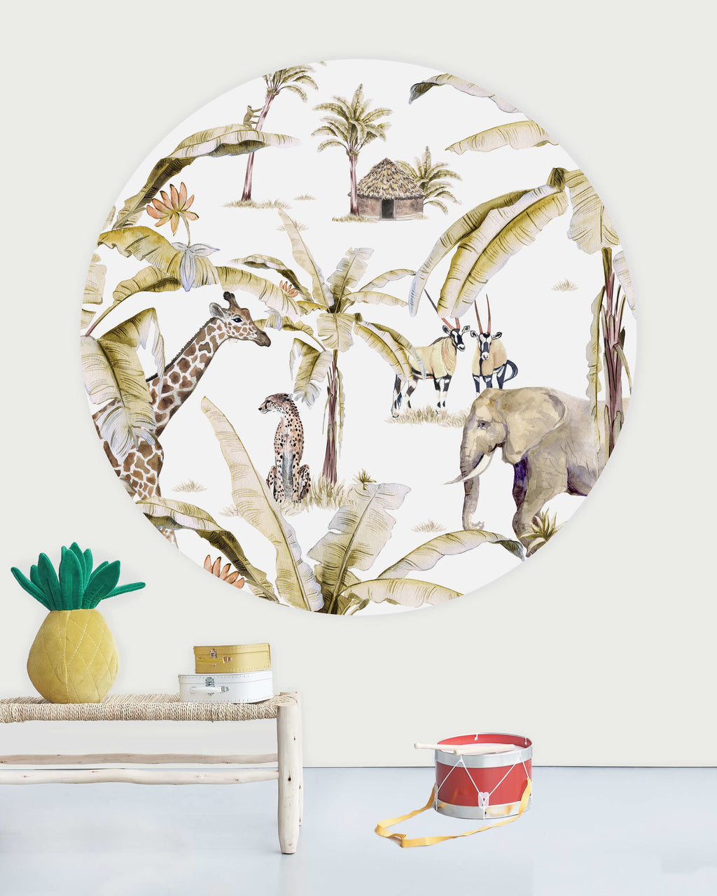 Creative Lab Amsterdam behang cirkel African Safari Sunset Wallpaper Circle