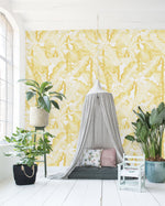 Creative Lab Amsterdam behang Banana Leaves Watercolour Wallpaper Yellow