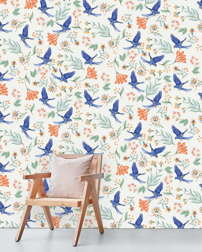 Creative Lab Amsterdam behang Paisley Parrot Wallpaper