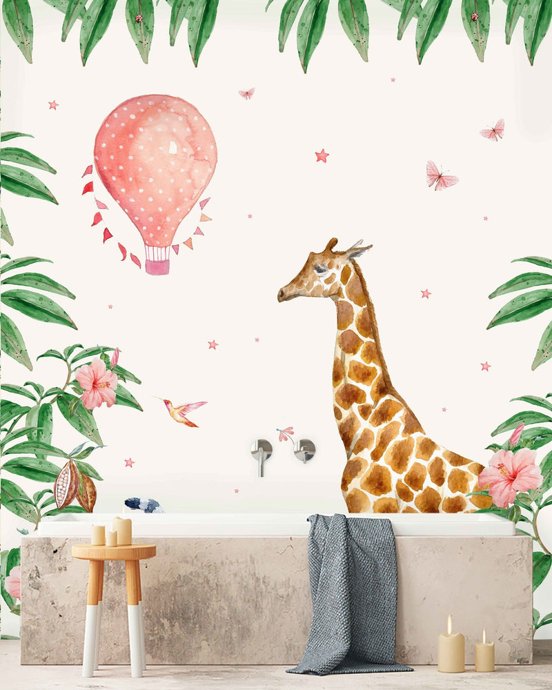 Creative Lab Amsterdam badkamer behang Giraffe bathroom Wallpaper