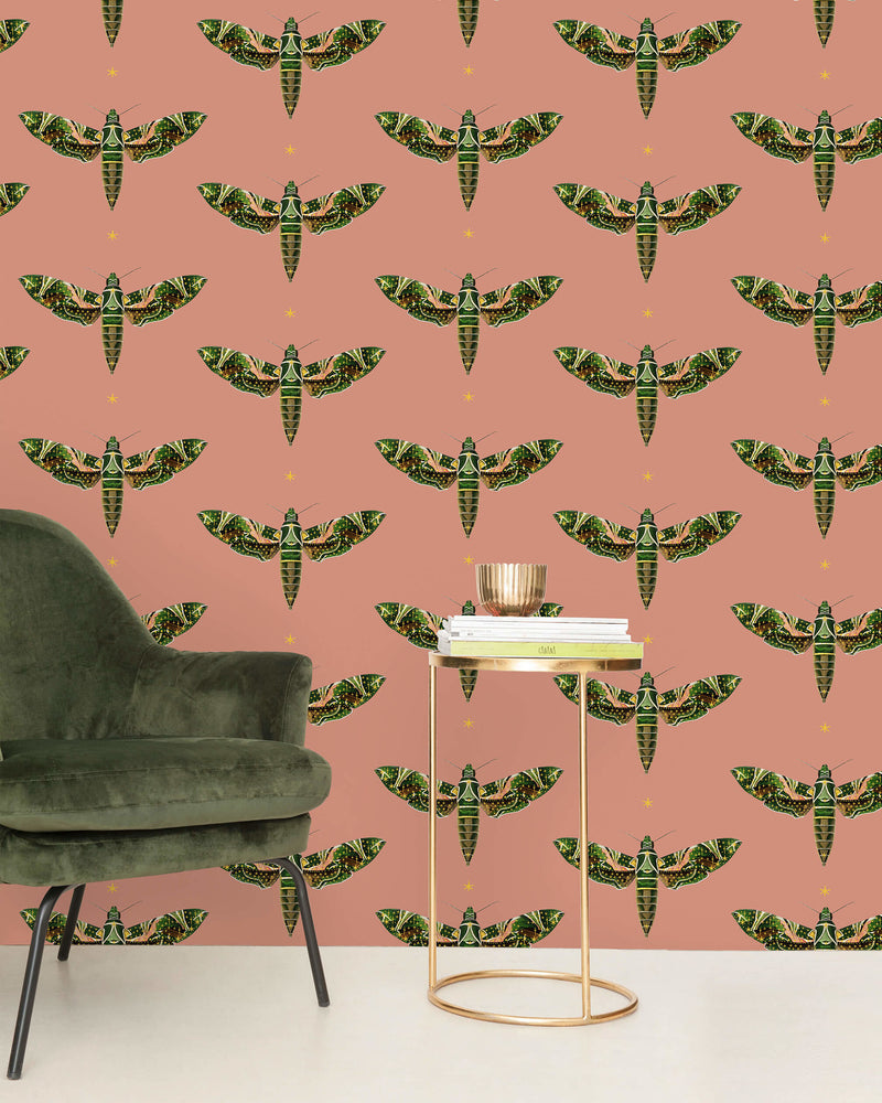 Creative Lab Amsterdam Dusty Pink Wallpaper Gold