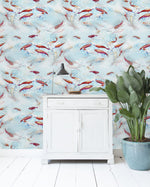 Creative Lab Amsterdam behang Fishes Blue wallpaper