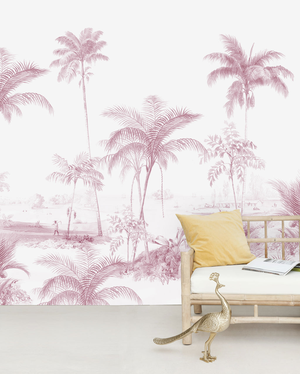 Creative Lab Amsterdam behang Exotic palms Pink Wallpaper