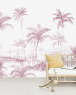 Creative Lab Amsterdam behang Exotic palms Pink Wallpaper