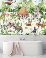 Creative Lab Amsterdam badkamer behang Magical village bathroom Wallpaper