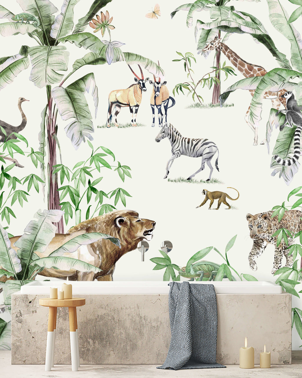Creative Lab Amsterdam badkamer behang Just Another day in the Jungle bathroom Wallpaper