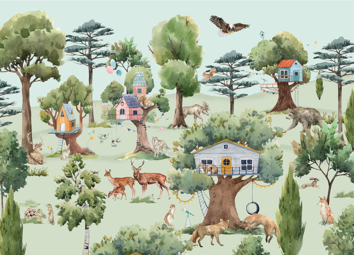 Creative Lab Amsterdam behang Treehouse in the Forest Wallpaper