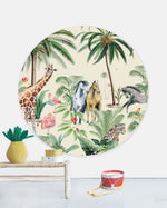 Creative Lab Amsterdam behang cirkel Jungle Horse Wallpaper circle