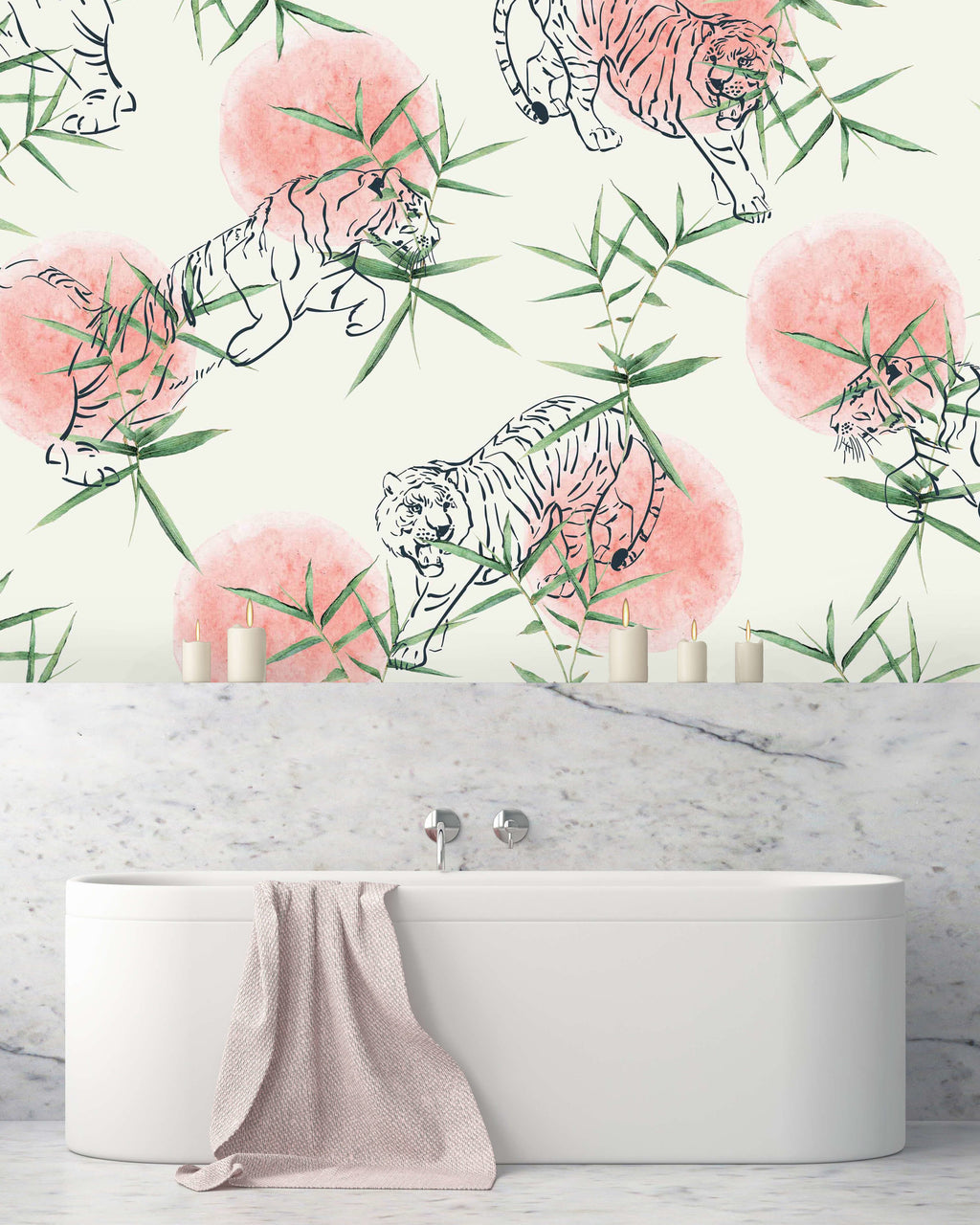 Creative Lab Amsterdam badkamer behang Blood Moon bathroom Wallpaper