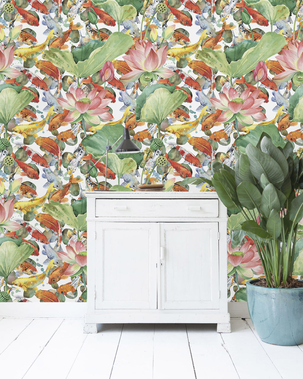 Creative Lab Amsterdam behang Lily Fishes Wallpaper