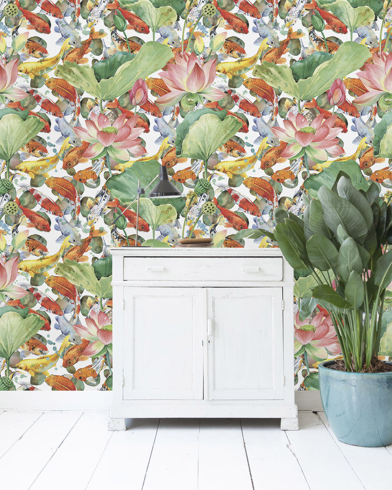 Creative Lab Amsterdam behang Lily Fishes Wallpaper