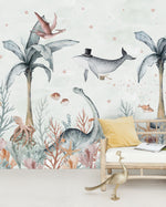 Creative Lab Amsterdam behang Flying Whale Wallpaper