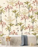 Creative Lab Amsterdam Oriental Flamingo Flight Bathroom Wallpaper