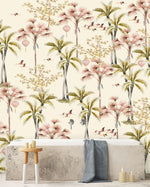 Creative Lab Amsterdam Oriental Flamingo Flight Bathroom Wallpaper
