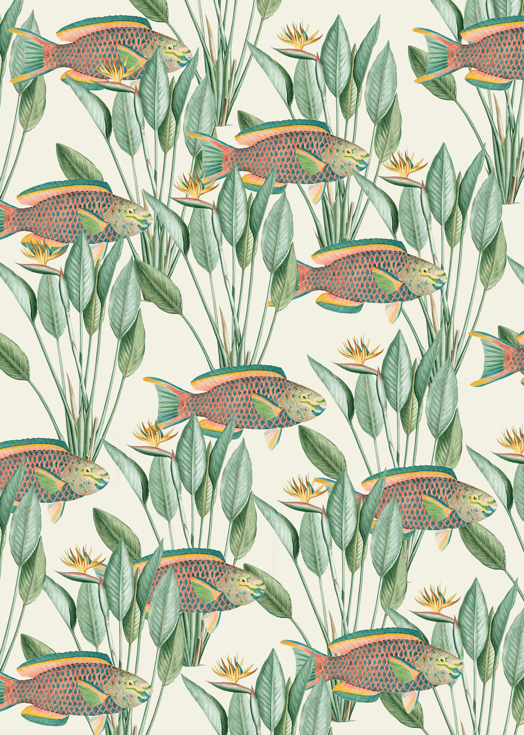 Creative Lab Amsterdam behang  Parrot Fish Wallpaper