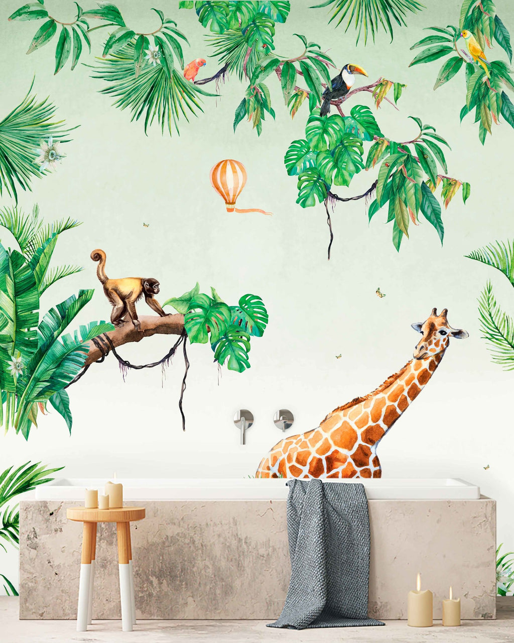 Creative Lab Amsterdam badkamer behang Monkey Jungle bathroom Wallpaper