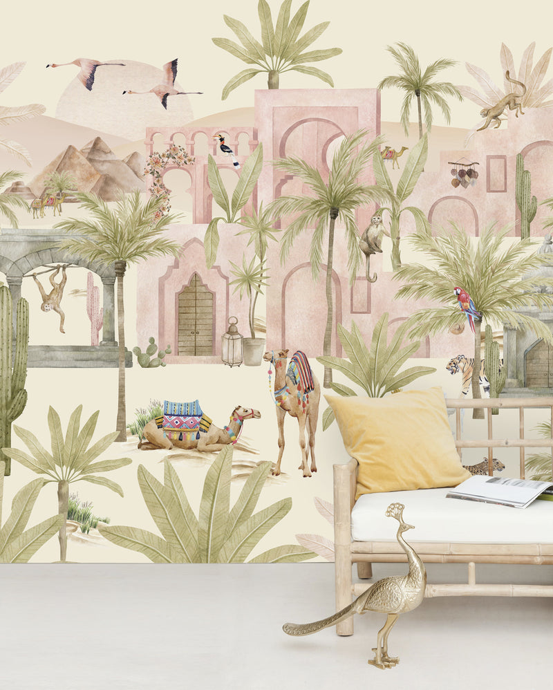 Creative Lab Amsterdam behang Pink oasis wallpaper
