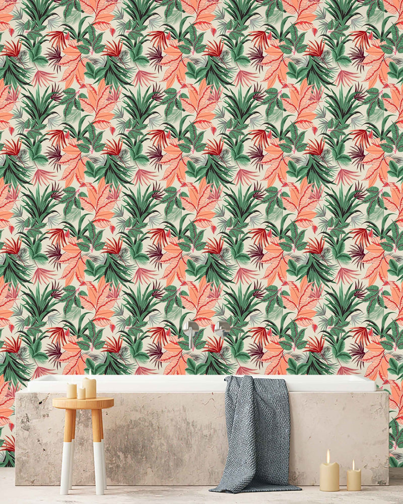 Creative Lab Amsterdam badkamer behang Pink Jungle bathroom Wallpaper