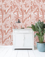 Creative Lab Amsterdam behang Banana Leaves Watercolour Wallpaper Pink