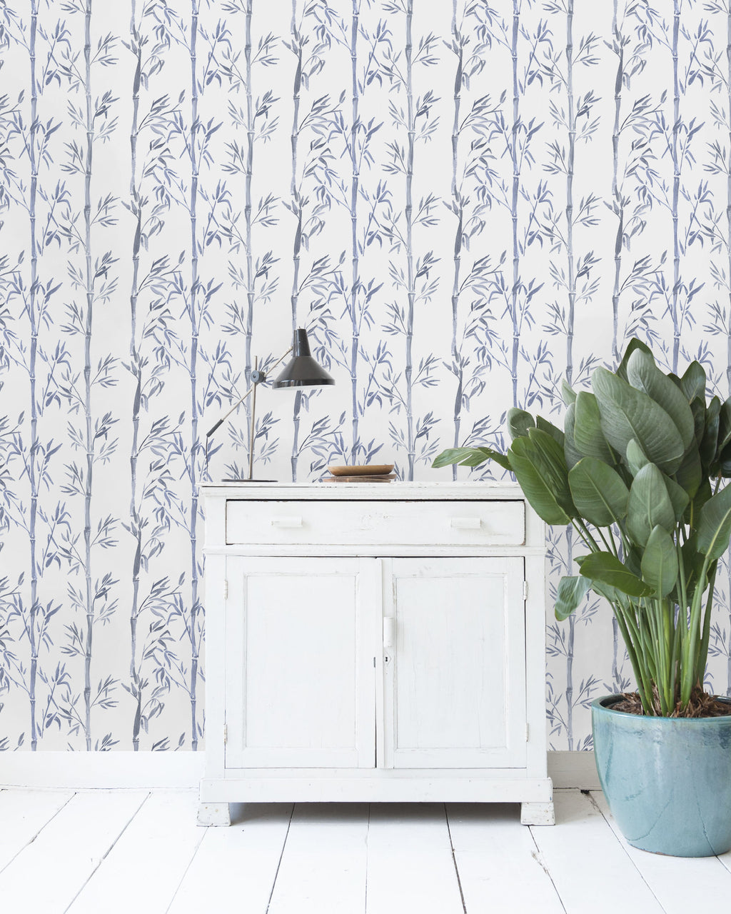 Creative Lab Amsterdam behang Bamboo White Blue wallpaper 