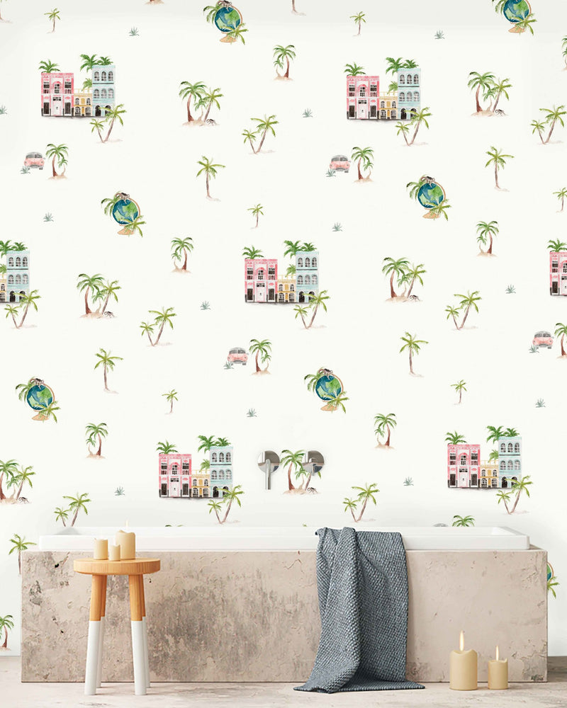 Creative Lab Amsterdam badkamer behang Cuba bathroom Wallpaper