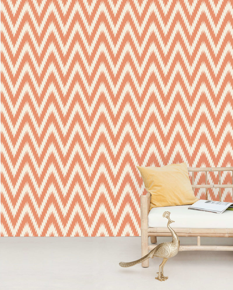 Creative Lab Amsterdam behang Ikat Orange Wallpaper