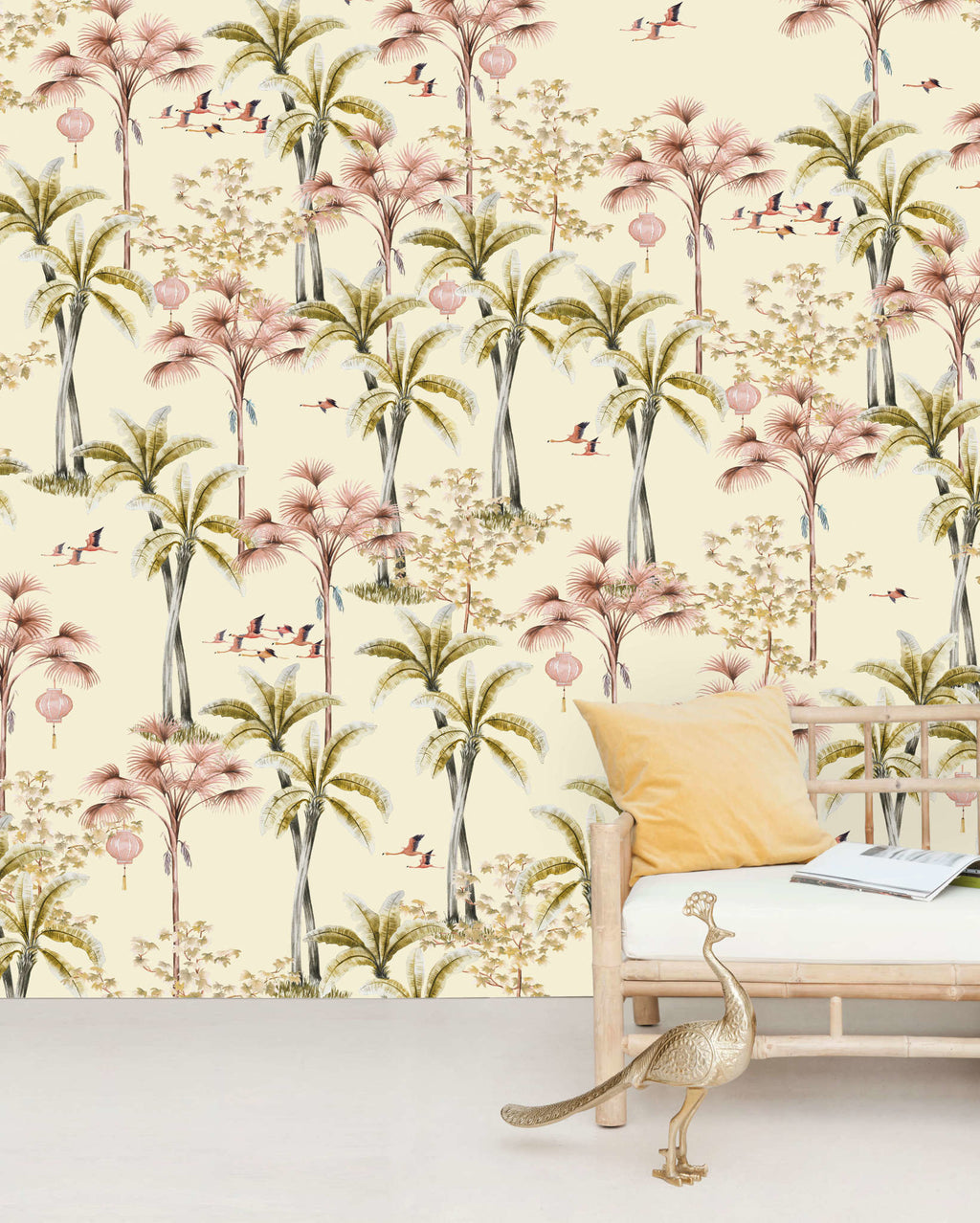 Creative Lab Amsterdam behang Oriental Flamingo Wallpaper