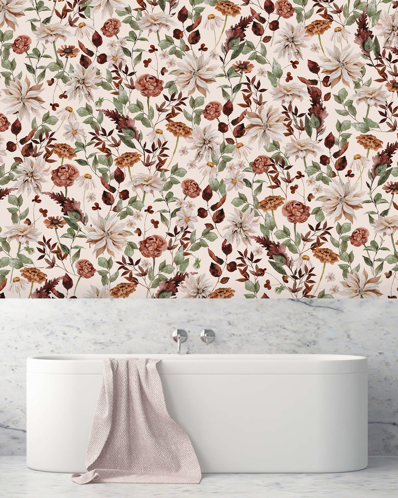 Creative Lab Amsterdam Vintage Bouquet bathroom wallpaper