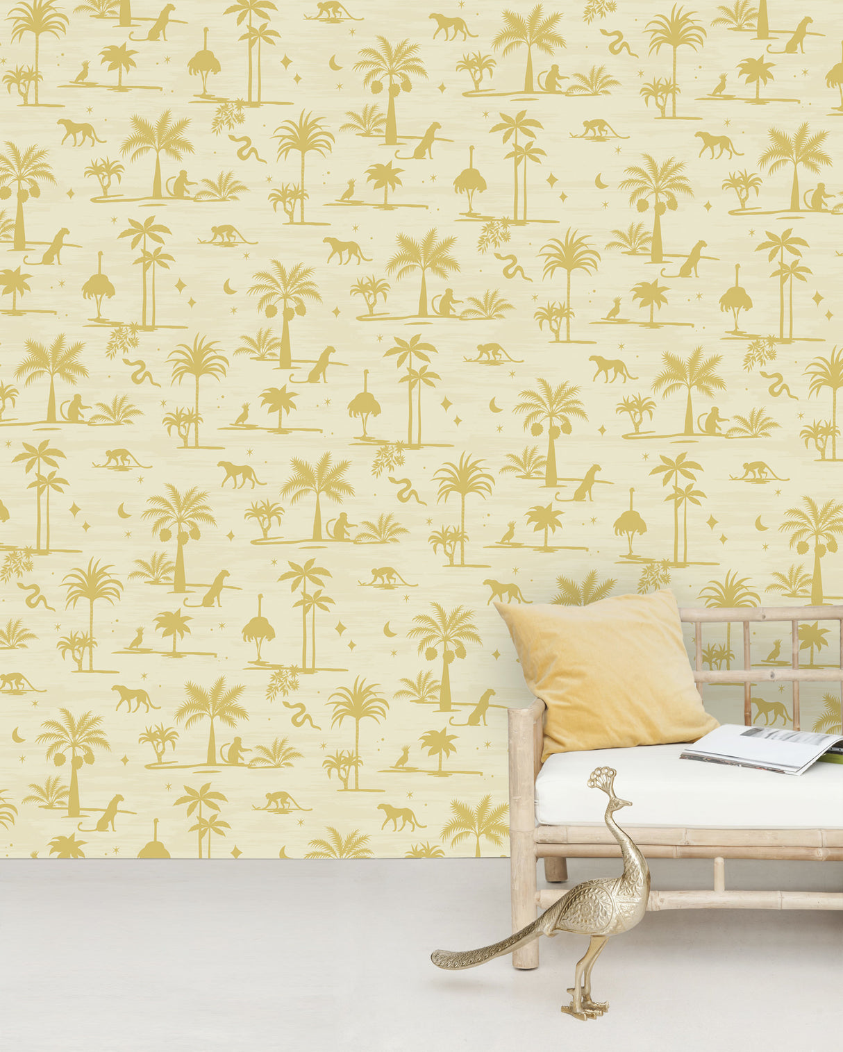 Creative Lab Amsterdam behang Jungle Silhouette Yellow Sample
