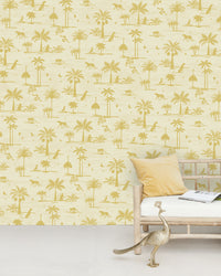 Creative Lab Amsterdam behang Jungle Silhouette Yellow Sample