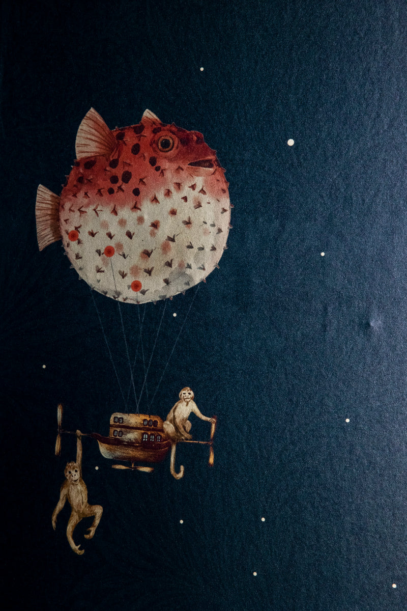 Creative Lab Amsterdam behang Oliver Teddy by Interior Junkie wallpaper detail blowfish
